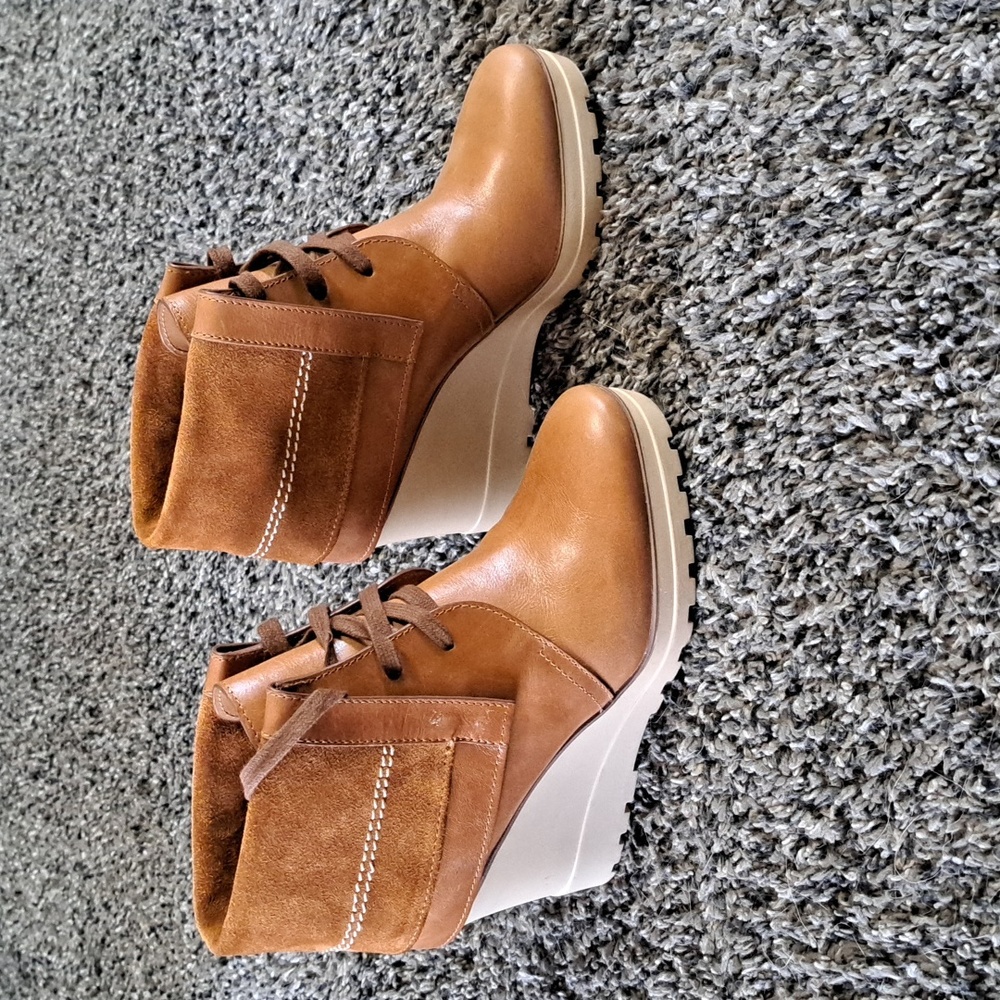SeeByChloe wedge lace-up boots